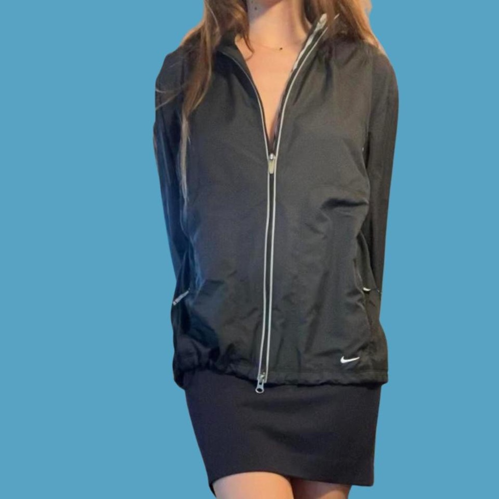 Nike black windbreaker cycling jacket